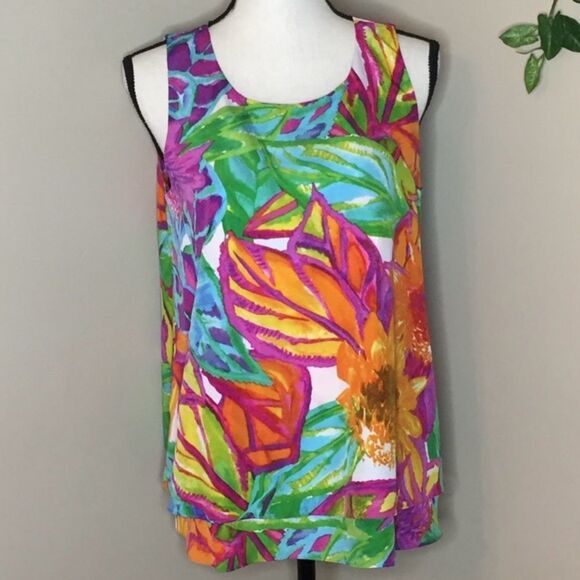 Lauren Ralph Lauren Floral Tank Top Size Medium . B14 - Picture 1 of 5